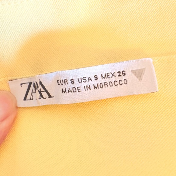 Zara Womens Yellow Asymmetric Strapless Ruched Corset Top Side Zip Size S 306/S - Picture 4 of 7